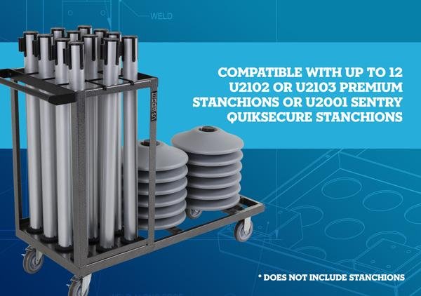 Storage and Transportation Cart for Steel Stanchions Barriers - The Crowd Controller