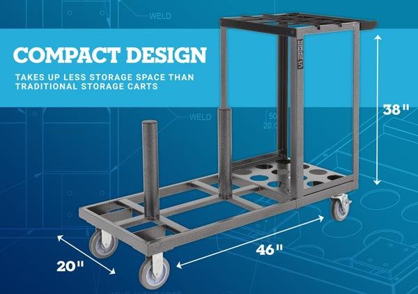 Storage and Transportation Cart for Steel Stanchions Barriers - The Crowd Controller