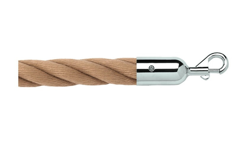 Crowd Control Barrier Stanchions Twisted Polypropylene Rope 1.5" Diameter Slide-Snap Ends- TheCrowdController.com